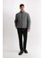 Slim Fit Dar Kesim Dik Yaka Fermuarlı Mont D7497AX25SP 5