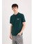 Regular Fit Bisiklet Yaka Baskılı Kısa Kollu Ağır Kumaş Tişört D5495AX25SP 1