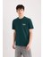 Regular Fit Bisiklet Yaka Baskılı Kısa Kollu Ağır Kumaş Tişört D5495AX25SP 3