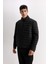 Slim Fit Dar Kesim Dik Yaka Fermuarlı Mont D7497AX25SP 4