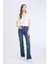 Yüksek Bel Geniş Paça Cepli Jean Pantolon D7971AX25SP 2
