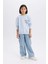 Kız Çocuk Relax Fit Bisiklet Yaka Baskılı Sweatshirt D8546A825SP 2