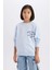 Kız Çocuk Relax Fit Bisiklet Yaka Baskılı Sweatshirt D8546A825SP 4