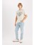 %100 Pamuk Regular Fit Bisiklet Yaka Baskılı Kısa Kollu Tişört D5577AX25SP 2