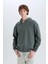 Boxy Fit Kapüşonlu Yarım Fermuarlı Baskılı Sweatshirt D6998AX25SP 3