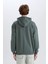 Boxy Fit Kapüşonlu Yarım Fermuarlı Baskılı Sweatshirt D6998AX25SP 5