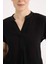 Regular Fit Apaş Yaka Basic Düz Kısa Kollu Bluz E6288AX25SP 5