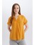 Regular Fit Apaş Yaka Basic Düz Kısa Kollu Bluz E6288AX25SP 3