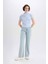 Slim Fit Dar Kesim Bisiklet Yaka Basic Düz Ribana Kısa Kollu Tişört E5905AX25SP 2