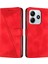 Xiaomi Redmi Note 14 5G Kılıf Çanta Baskılı Üçgen Deri Telefon Kapağı-Kırmızı (Yurt Dışından) 1