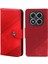 Xiaomi Redmi Note 14 Pro 5G Kılıf Ekleme Doku Deri Telefon Kapağı Görüntüleme Standı-Kırmızı (Yurt Dışından) 1