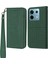 Xiaomi Redmi Note 13 5G Kılıf Dokuma Doku Pu Deri Cüzdan Telefon Kapağı-Siyahımsı Yeşil (Yurt Dışından) 1