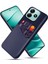 Xiaomi Redmi Note 14 5G Kılıf Pu Deri Kumaş Doku Sert Pc Telefon Kapağı Kart Tutucu-Mavi Için (Yurt Dışından) 1