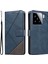 Xiaomi 15 Kılıf Deri Geometrik Çizgili Cüzdan Telefon Kılıfı Bilek Kayışlı-Mavi (Yurt Dışından) 1
