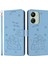 Xiaomi Poco M6 5G-Redmi 13R 5G-13C 5G-13C 4G-Poco C65 4G Kediler Künye Deri Cüzdan Telefon Kapağı İle Kayış-Mavi (Yurt Dışından) 1