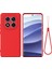 Xiaomi Redmi Note 14 Pro+ 5G Kılıf El Kayışı İle Sıvı Silikon Çizilmez Telefon Kılıfı-Kırmızı (Yurt Dışından) 1