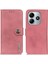 Xiaomi Redmi Note 14 4G Cüzdan Kılıf Sığır Derisi Doku Deri Flip Telefon Kapağı-Pembe (Yurt Dışından) 1