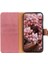 Xiaomi Redmi Note 14 4G Cüzdan Kılıf Sığır Derisi Doku Deri Flip Telefon Kapağı-Pembe (Yurt Dışından) 3