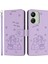 Xiaomi Poco M6 5G-Redmi 13R 5G-13C 5G-13C 4G-Poco C65 4G Kediler Künye Deri Cüzdan Telefon Kapağı İle Kayış-Mor (Yurt Dışından) 1