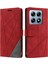 Xiaomi 14T Kılıf Baskılı Çizgiler Pu Deri Ekleme Cüzdan Telefon Kapağı-Kırmızı (Yurt Dışından) 1