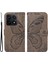 Xiaomi 14T Kılıf Desenli Deri Cüzdan Kapaklı Telefon Kapağı-Gri (Yurt Dışından) 1