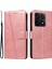 Xiaomi 14T Kılıf Kapaklı Cüzdan T-Şekil Hatları Deri Telefon Kapağı-Gül Altın Için (Yurt Dışından) 1