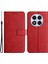 Xiaomi Redmi Note 14 Pro 5G-14 Pro+ 5G Çizgi Desenli Cüzdan Telefon Kılıfı-Kırmızı (Yurt Dışından) 1
