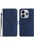 Xiaomi Redmi Note 14 5G Kılıf Deri Baskılı Çizgili Telefon Kapağı Kart Tutuculu-Mavi (Yurt Dışından) 1