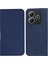 Xiaomi Redmi Note 14 5G Kılıf Çapraz Dokulu Deri Telefon Kapağı Gizli Manyetik-Koyu Mavi (Yurt Dışından) 1