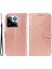 Xiaomi 15 Pro Kılıf Desenli Deri Cüzdan Çevirmeli Telefon Kapağı-Gül Altın (Yurt Dışından) 1