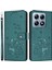 Xiaomi 14T Pro Kılıf Için Kayış Kediler Baskı Deri Cüzdan Telefon Kapağı-Siyahımsı Yeşil (Yurt Dışından) 1