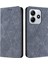 Xiaomi Redmi Note 14 5G Kılıf Baskılı Çiçek Cüzdan Deri Telefon Kapağı-Gri (Yurt Dışından) 1