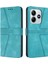 Xiaomi Redmi Note 14 5G Kılıf Üçgen Baskılı Çizilmez Telefon Cüzdan Kapağı-Yeşil (Yurt Dışından) 1