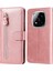 Xiaomi Redmi Note 14 Pro+ 5G-Note 14 Pro 5G Kılıf Fermuarlı Cüzdan Buzağı Dokusu Pu Deri Telefon Kapağı-Pembe (Yurt Dışından) 1