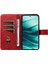 Xiaomi Redmi Için Not 14 Pro 5G-Note 14 Pro+ 5G Kılıf Deri Geometrik Çizgi Cüzdan Telefon Kılıfı Bilek Kayışı Ile-Kırmızı (Yurt Dışından) 2