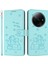 Xiaomi Redmi Için A3X 4G-Redmi A3 4G-Poco C61 4G Kediler Baskı Deri Cüzdan Telefon Kılıfı İle Kayış-Yeşil (Yurt Dışından) 1