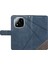 Xiaomi Redmi Için Not 14 Pro 5G-Note 14 Pro+ 5G Kılıf Deri Geometrik Çizgi Cüzdan Telefon Kılıfı Bilek Kayışı Ile-Mavi (Yurt Dışından) 5