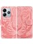 Xiaomi Redmi Note 14 5G-14 4G Kılıf Tiger Baskı Deri Cüzdan Telefon Kapağı-Pembe (Yurt Dışından) 1