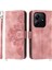 Xiaomi Redmi Note 14 5G-14 4G Kılıf Çiçek Desenli Pu Deri Cüzdan Telefon Kılıfı Askılı-Pembe (Yurt Dışından) 1