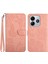 Xiaomi Redmi Note 14 5G Kılıf Askılı Deri Telefon Kılıfı, Çiçek Baskı-Pembe (Yurt Dışından) 1