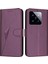 Xiaomi 14T Pro Kılıf Kordonlu Üçgen Baskı Deri Telefon Kılıfı-Koyu Mor (Yurt Dışından) 1