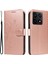 Xiaomi 14T Kılıf Çiçek Desenli Pu Deri Cüzdan Telefon Kapağı-Gül Altın (Yurt Dışından) 1
