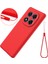 Xiaomi Redmi Note 14 Pro 5G Kılıf El Kayışı İle Sıvı Silikon Çizilmez Telefon Kılıfı-Kırmızı (Yurt Dışından) 5
