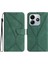 Xiaomi Redmi Note 14 5G Kılıf Deri Baskılı Çizgili Telefon Kapağı Kart Tutuculu-Yeşil (Yurt Dışından) 1