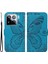 Xiaomi 15 Pro Kılıf Desenli Deri Cüzdan Çevirmeli Telefon Kapağı-Mavi (Yurt Dışından) 1