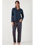 Desenli Regular Fit Apaş Yaka Beli Lastikli Bol Paça Pijama Takımı Bayan PİJAMA TAKIMI 65714300 2