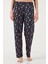 Desenli Regular Fit Apaş Yaka Beli Lastikli Bol Paça Pijama Takımı Bayan PİJAMA TAKIMI 65714300 5