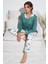 Desenli Regular Fit Apaş Yaka Beli Lastikli Bol Paça Pijama Takımı Bayan PİJAMA TAKIMI 65714300 1