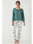 Desenli Regular Fit Apaş Yaka Beli Lastikli Bol Paça Pijama Takımı Bayan PİJAMA TAKIMI 65714300 2