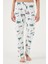Desenli Regular Fit Apaş Yaka Beli Lastikli Bol Paça Pijama Takımı Bayan PİJAMA TAKIMI 65714300 6
